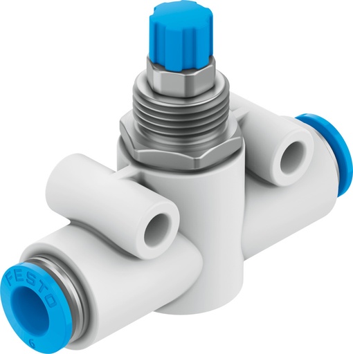 [GR-QS-6] VALVULA ESTRANGULACION-ANTIRRETORNO EN LINEA / RACOR 6MM / AJUSTE TORNILLO MOLETEADO