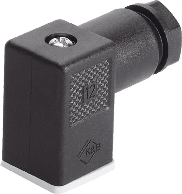 [MSSD-EB] CONECTOR / TIPO ZOCALO ACODADO / TENSION 250 VAC-300 VDC / P/ BOBINA Y VALVULA VUVS / 3 CONTACTOS / CONEX FORMA C / IP65