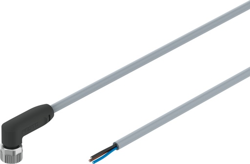 [NEBA-M8W3P-U-2.5-N-LE3] CABLE / CONEX. IZQ. ZOC ACODADO M8 - 3P / CONEX. DER. EXT. ABIERTO 3 HILOS / LONG. 2,5M  (Ex - 541337 - NEBU-M8W3P-K-2.5-LE3)