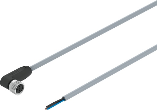 [NEBA-M8W3-U-2.5-N-LE3] CABLE / CONEX. IZQ. ZOC. ACODADO M8 - 3P / CONEX. DER. EXT. ABIERTO 3 HILOS / LONG. 2.5M  (Ex - NEBU-M8W3-K-2.5-LE3 - 541338)