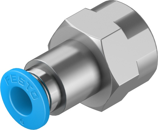[QSF-1/4-6-B] RACOR RAPIDO RECTO / ROSCA INT. G1/4 - RACOR 6MM / C/ HEXAGONO EXT