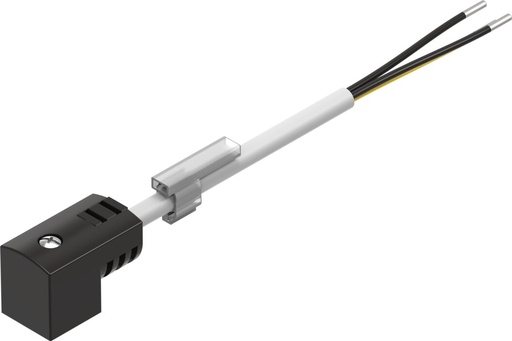 [KMEB-1-24-2,5-LED] CABLE DE CONEXION / 24V / ZOCALO ACODADO - FORMA C - 3 CONTAC / P/VALVULAS VUVS-MEBH-MOEBH-BOBINAS N2 / CABLE 2.5M