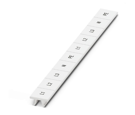 [ZB10.LGS:L1-N.PE] TIRA ZACK ROTU LONG. TIRA C/10 INDICES L1 L2 L3 N PE L1 L2 L3 N PE BLANCO