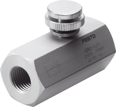 [GRO-1/4] VALVULA ESTRANGULACION / ROSCA G1/4 / CAUDAL NOM. 350 L/MIN / AJUSTE TORNILLO MOLETEADO