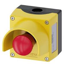 [100353951] CAJA PLAST AMARILLA SIRIUS ACT  1 PULSADOR HONGO 1NC ROJO EMERG PULSAR-GIRAR C/ VISERA   3SU1801-0NA00-2AC2