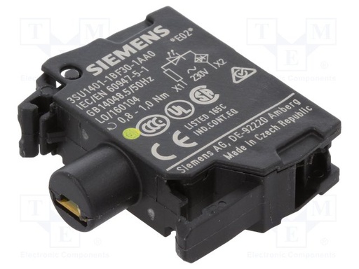 [100354103] PORTALAMP C/LED INTEGRADO 230VCA ROJO P/PULSADOR LUMINOSO O LAMPARA   3SU1401-1BF20-1AA0