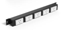 [182597] CANAL DE TENSION HORIZONTAL 1U X 5 TOMAS P/GABINETE RACK