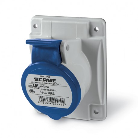 [182649] (H.A.S.) BASE EMPOTRABLE 2P+T 16A IP44 200/250V 6H SERIE INDUSTRIAL