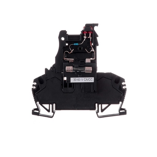 [BKF-SI-520-LL060] BORNE PORTAFUS A RESORTE P/4mm2 C/LED Y FUS 5x20mm 30-60VCA/VCC   122.004