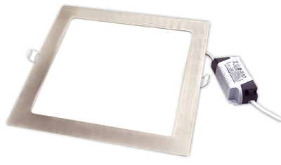 [183112] (OUTLET) EMBUTIDO LED CUADRADO 20W LUZ DIA FRIA PLATIL / PLATA (NIQUEL MATE)