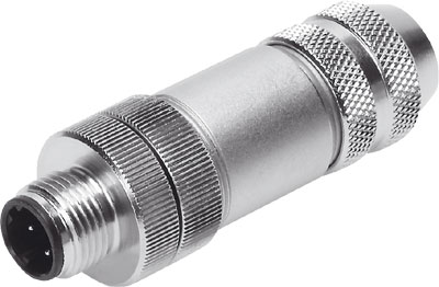 [543109] CONECTOR NECU-M-S-D12G4-C2-ET / M12X1 - 4 CONTACTOS / TIPO CLAVIJA / ROSCA FIJACION / P/ TERM CPX