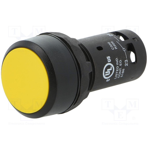 [CP1-10Y-10] PULSADOR RASANTE 1NA AMARILLO MOMENTANEOS LINEA COMPACTA   CP1-10Y-10