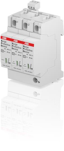 [OVR T2 3L 40 440 P TS QS] DESCARGADOR TRIP TIPO 2 40KA UF=440V TRIFASICO SIN NEUTRO ENCHUFABLE C/SEÑALIZACION   OVR T2 3L 40 440 P TS QS