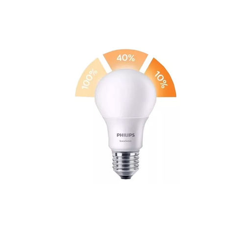 [929001208791] (CONSULTAR) LAMP LED SCENESWITCH 3STEP A60 9W (70W) E27 LUZ CALIDA 3000K 806LM   TIPO INCANDESCENTE 15000HS (EX 929001208771)
