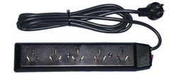 [0000210160600] TOMA MULTIPLE UNIV (5 TOMAS COMB) CON CABLE 1.5mts Y FICHA NEGRO  (ZAPATILLA CON CABLE)
