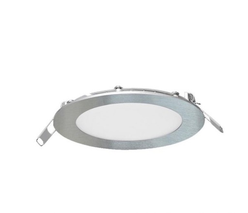 [185385] (OUTLET) EMBUTIDO LED CIRCULAR 8W LUZ CALIDA PLATIL / PLATA (NIQUEL MATE)