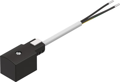 [KMF-1-24DC-2,5-LED] CABLE C/ ZOCALO TIPO B / IP67 / 24V / P/ VALV. C/ BOBINAS F / LONG 2,5M / INDIC. LED