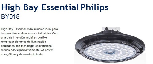 [919053055580] ARTEF LED PANTALLA GALPONERA 192W ALTA POTENCIA 120-277V LUZ FRIA 6500K-26500LM IP65 C/GANCHO BY518P LED265/CW HIGH BAY ESSENTIAL   (TIPO GALPONERA  SIMIL 200W) (EX 919053055580 / 911401520861)