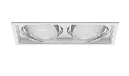 [97168] EMBUTIDO CUADRADO DOBLE ARO CARDANICO 183x183mm P/AR111 BLANCO   SCENIC II