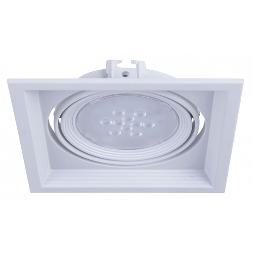 [97168] EMBUTIDO CUADRADO DOBLE ARO CARDANICO 183x183mm P/AR111 BLANCO   SCENIC II