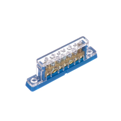 [BRC112507AZ/N] BORNERA REPARTIDORA 1P  7 CONEX FIJAS COLOR AZUL