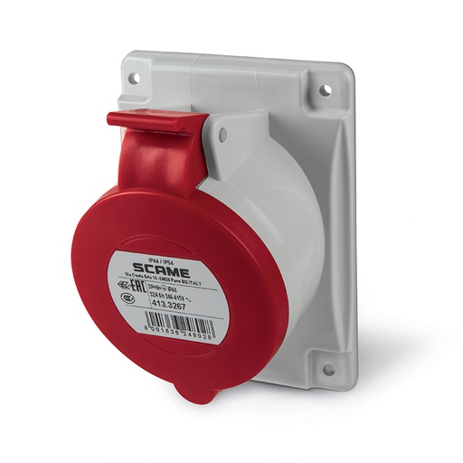 [*97877] (H.A.S.) BASE EMPOTRABLE / TOMA DE EMBUTIR 3P+N+T 32A 6H IP44 SERIE INDUSTRIAL