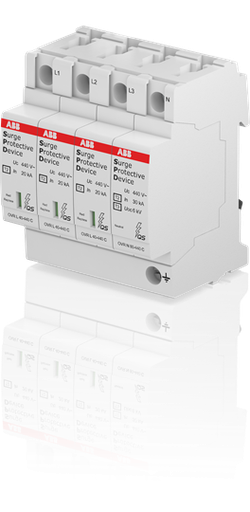 [OVR T2 3N 40 440 P QS] PROTECCION OVR T2 3N 40 440 P QS	DESCARGADOR TIPO 2 - 40kA TRIFASICO Uf=440V ENCHUF - TETRAPOLAR CIRCUITOS 3+N