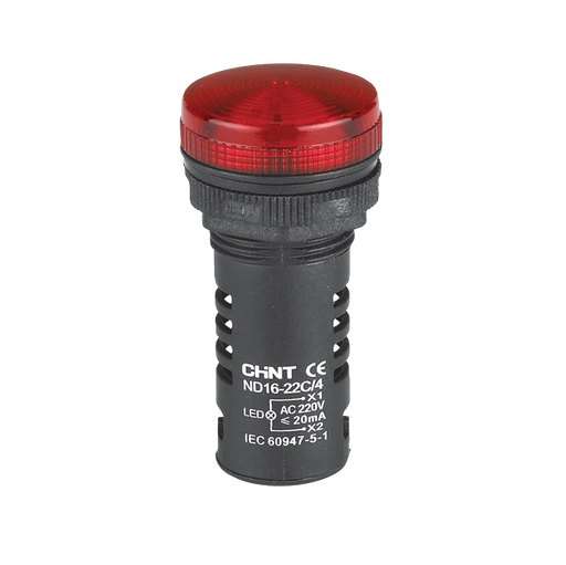 [98966] OJO DE BUEY D22MM COLOR ROJO LED RES 24V (EX ND16-22C/2 24V-RED)