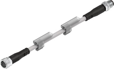 [541349] CABLE NEBU-M8G3-K-5-M8G3 / CONEX DER TIPO ZOCALO RECTO M8 / IZQ CLAVIJA M8 / 3 CONTACTOS / LONG 5M