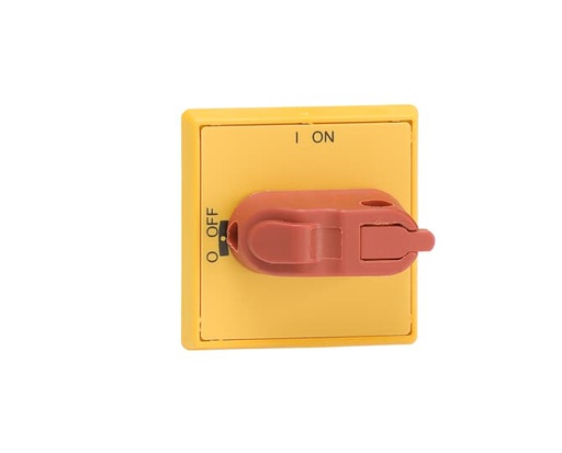 [OHYS3RH (para OT montaje en puerta)] MANIJA AMARILLA Y ROJA IP54 TIPO PERILLA C/BLOQUEO CANDADO   OHYS3RH (PARA OT MONTAJE EN PUERTA) P/MODELOS OT16…80FT