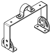 [*104911] (PEDIR PRECIO) KIT SOPORTE BASCULANTE 01 de ACERO INOX. P/CAÑO 1 1/4". MODELOS PERMITIDOS LUMINARIA LED EXATL.