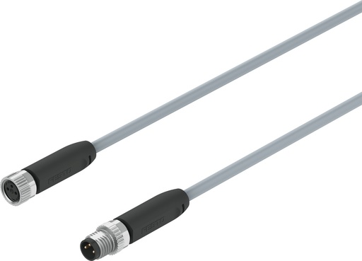 [NEBA-M8G3-U-1-N-M8G3] CABLE PROLONGADOR / CONEX. DER. TIPO ZOCALO RECTO MACHO M8 / IZQ. ZOC. RECTO HEMBRA M8 / 3 CONTACTOS / LONG 1M