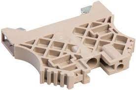 [WEW 35/2] TOPE FINAL P/BORNE DE PASO SAK BEIGE. Ajuste a tornillo de perfil alto. Ancho 8mm. Con alojamiento de portaetiquetas 180612 EM 8/30.          1061200000