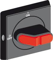 [OHBS2RJ (para OT montaje en puerta)] Manija negra IP65 tipo perilla con bloqueo 3 candados   OHBS2RJ (para OT montaje en puerta)   OT16...125FT