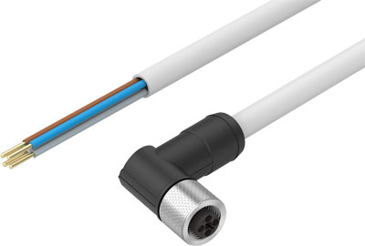 [NEBL-T12W4-E-2-N-LE4] CABLE / ZOC. ACODADO COD. T - 4 PINES / CONEX. DERECHA EXT. ABIERTO 4 PINES / CABLE 2MT