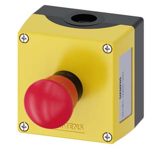 [100364646] CAJA PLAST AMARILLA SIRIUS ACT  1 PULSADOR HONGO 40MM METAL 1NC ROJO EMERG PULSAR-GIRAR S/ VISERA   3SU1851-0NA00-2AA2