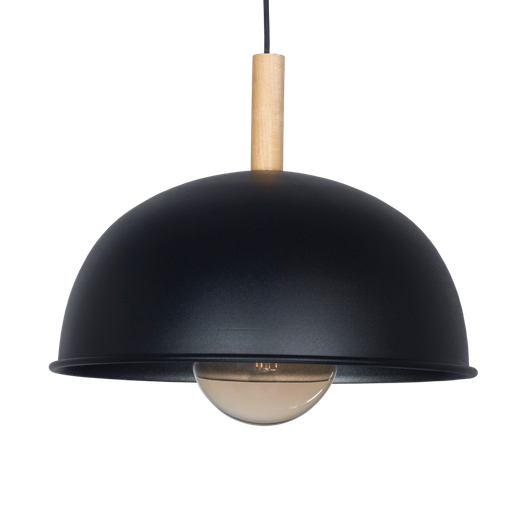 [109371] COLGANTE ALUMINIO MEDIA ESFERA E27 DIAM 340MM NEGRO.