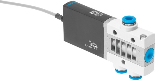 [*110273] ELECTROVALVULA MHE3-MS1H-3/2G-QS-6-K / TAMAÑO 3 - 200L/MIN /  3/2 NC / CONEX. NEU. RACOR 6MM / DE RESPUESTA RAPIDA / 24VDC: 5,6W - CABLE 2.5MM