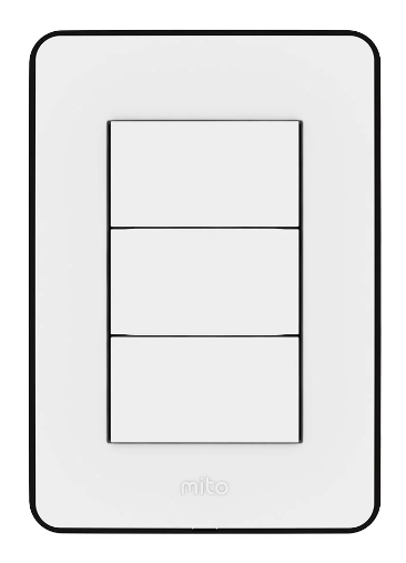 [110851] TAPA BASTIDOR 10X5 VERONA MITO 3 MODULOS BLANCO / NEGRO (UTILIZA MODULOS JELUZ PLATINUM)