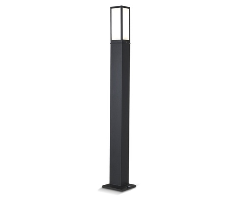 [110885] FAROLA ALUM CUADRADA 1X 100W E27 NEGRA H=2MTS