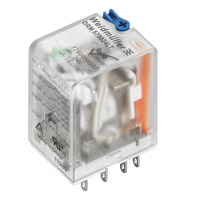 [7760056101] DRM570524LT      Rele electromecánico de 4 INV  BOBINA 24VCA    5A. Con led indicador de estado y palanca de test. Montaje en zocalo (no incluido).  (TIPO RY4S)