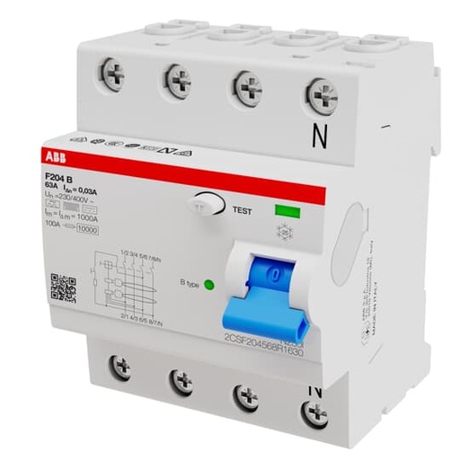 [*110957] INT DIFERENCIAL 4X   40A 30mA   F204B-40/0.03   TIPO B  INSTANTANEO (SUPER INMUNIZADO) (corriente residual alterna hasta 1kHz, pulsante y continua pura)