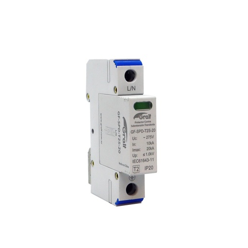 [110991] DESCARGADOR / PROTECTOR CONTRA SOBRETENSIÓN TRANSITORIA 1P T2 20KA