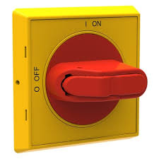 [OHYS2RJ] Manija amarilla y roja IP65 tipo perilla con bloqueo 3 candados    OHYS2RJ (para OT montaje en puerta)