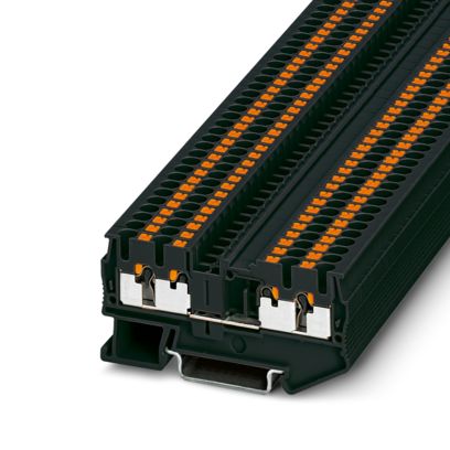 [PT 2,5-QUATTRO BK] Borne de paso, tensión nominal: 800 V, corriente nominal: 24 A, número de conexiones: 4, tipo de conexión: Conexión push-in, Sección de dimensionamiento: 2,5 mm2, sección: 0,14 mm2 - 4 mm2, clase de montaje: NS 35/7,5, NS 35/15, color: negro