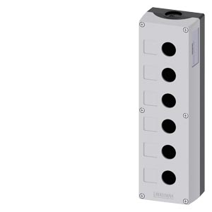 [100353957] CAJA PLASTICA VACIA SIRIUS ACT GRIS P/ 6 ELEMENTOS/ORIFICIOS 22MM   3SU1806-0AA00-0AB1