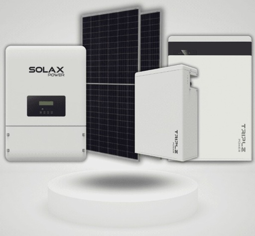 [204824] Pack Solar Hibrido trifasico 10kw  inversores, paneles, baterias de litio, estructura aluminio, protecciones de AC+DC, cable AC y DC inversor.