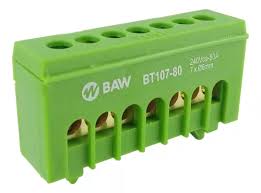 [*112127] Repartidor unipolar (montaje DIN) Tomas: 7xø5,3mm (1,5-6mm²) 55x14x27mm. Color Verde.