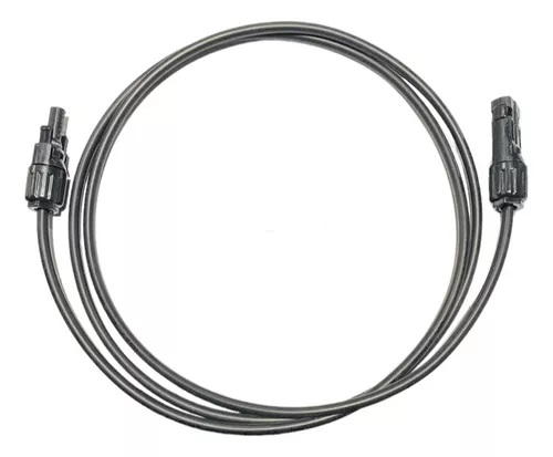 [205490] Prolongador armado cable solar negro 4mm 1metro largo con ficha MC4 hembra y Macho