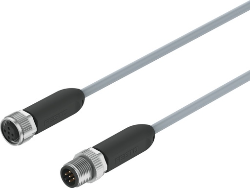 [NEBA-M12G5-U-5-N-M12G5] CABLE PROLONGADOR / CONEX. IZQ. ZOCALO RECTO M12 5P -  CONEX. DER. ZOCALO RECTO M12 5P / TENSION 60V DC-AC / LONG. 5M